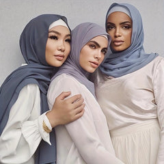 Solid Veil Chiffon Hijab Scarf Headscarves Women Shawl Ramadan Headwraps