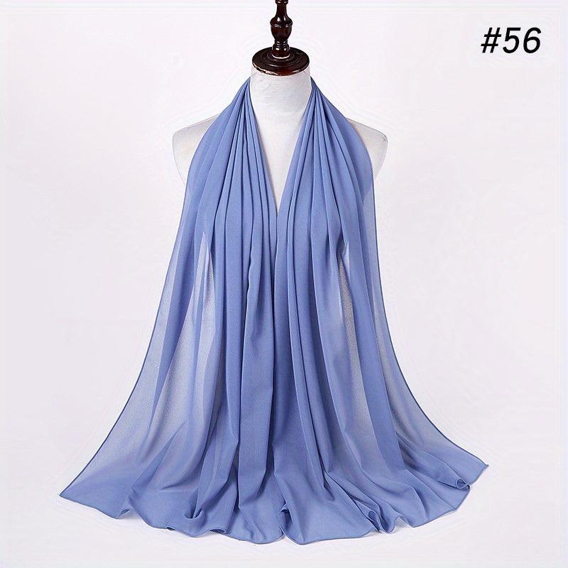 Solid Veil Chiffon Hijab Scarf Headscarves Women Shawl Ramadan Headwraps