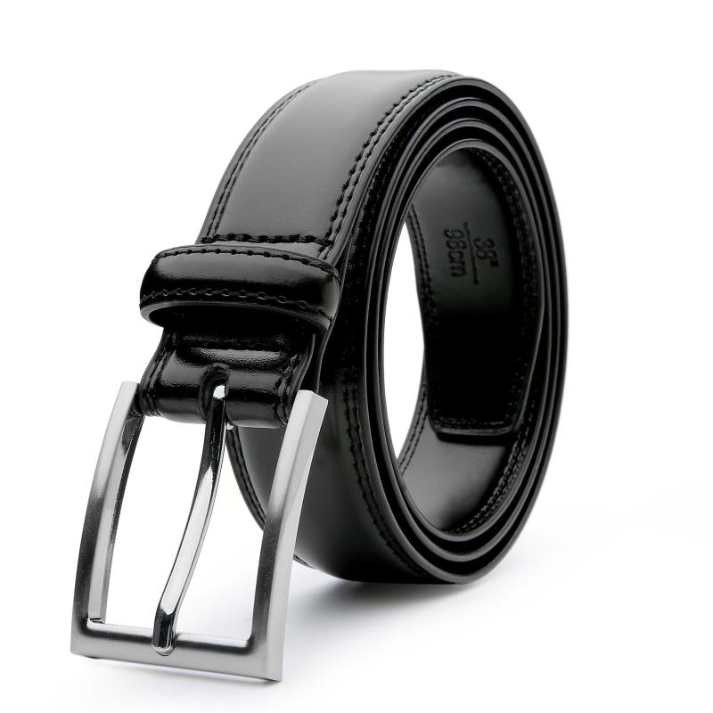 Men's Leather Dress Belt & Casual Belts With Single Prong Buckle