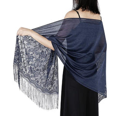 Solid Shawls Wraps For Evening Dresses Lightweight Scarfs For Women With Fringe