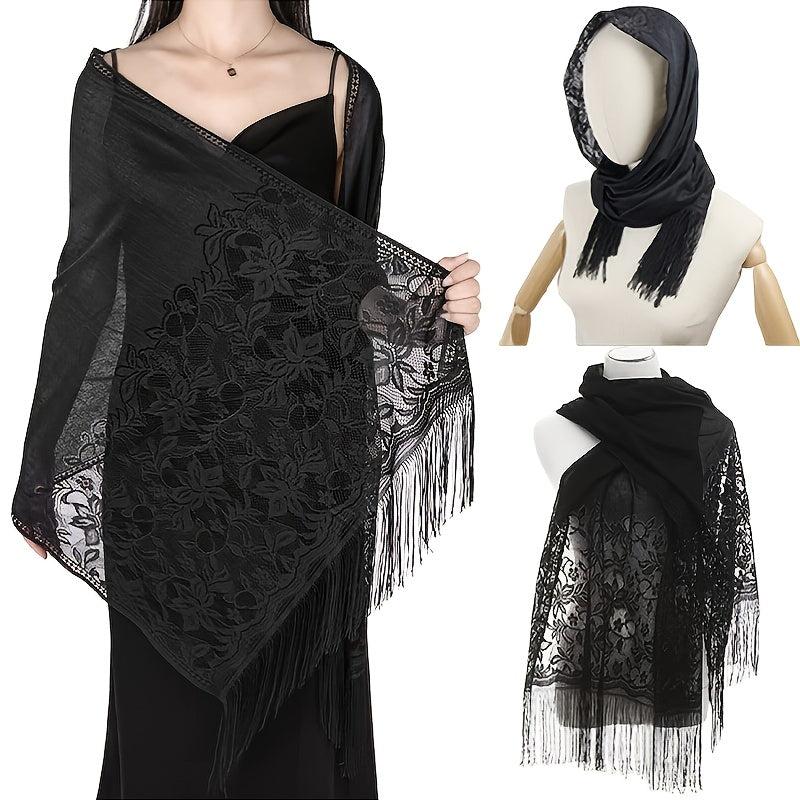 Solid Shawls Wraps For Evening Dresses Lightweight Scarfs For Women With Fringe