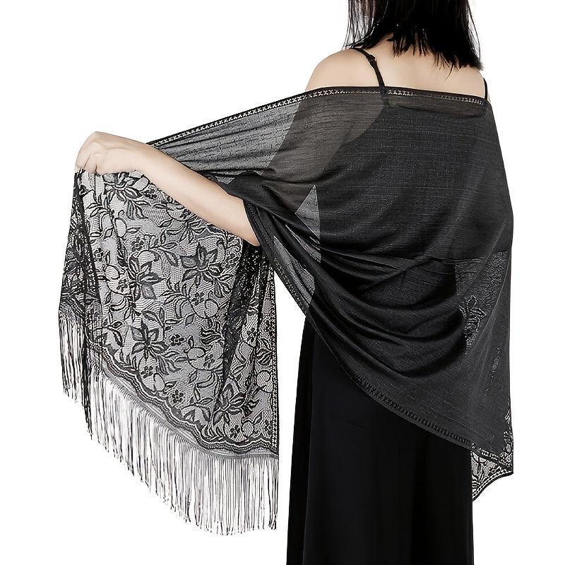 Solid Shawls Wraps For Evening Dresses Lightweight Scarfs For Women With Fringe