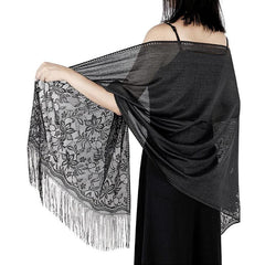 Solid Shawls Wraps For Evening Dresses Lightweight Scarfs For Women With Fringe