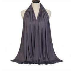 Solid Color Elastic Hijab Casual Turban Scarf Women Head Wrap Bandanas