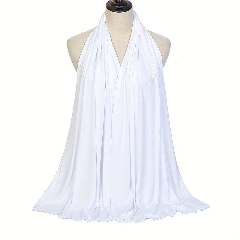 Solid Color Elastic Hijab Casual Turban Scarf Women Head Wrap Bandanas