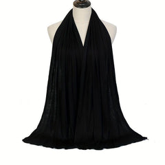 Solid Color Elastic Hijab Casual Turban Scarf Women Head Wrap Bandanas