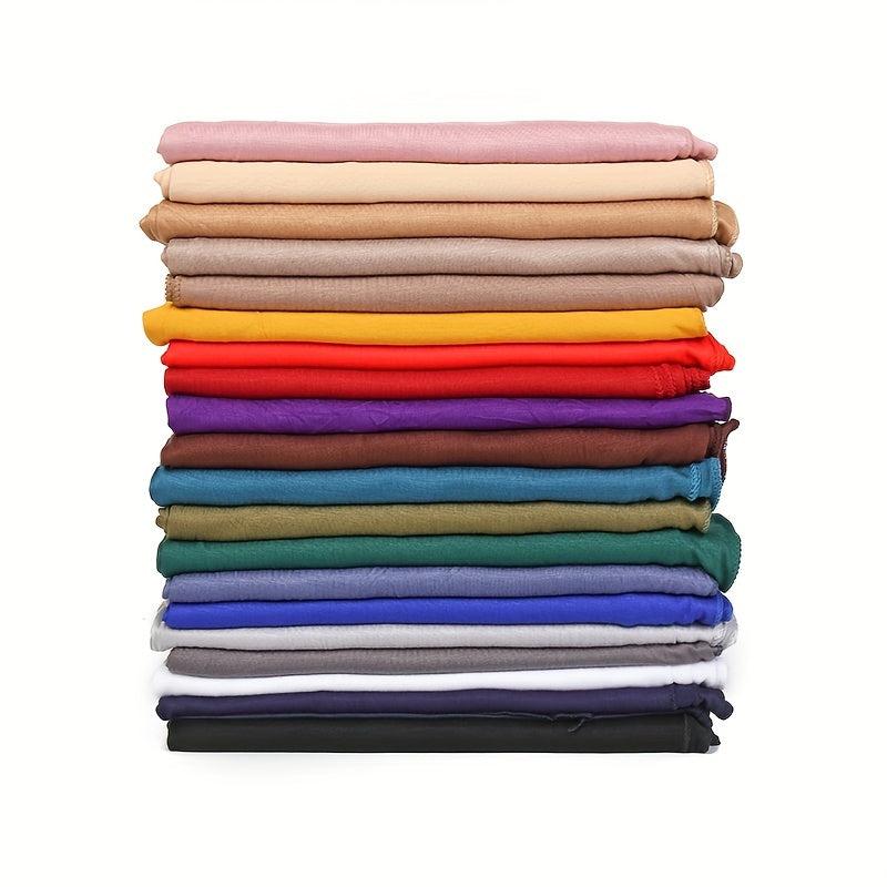 Solid Color Elastic Hijab Casual Turban Scarf Women Head Wrap Bandanas