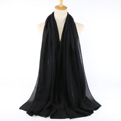Women Crinkle Hijab Shawl Plain Wrap Scarf