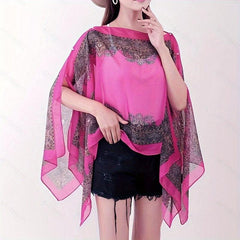 Paisley Print Chiffon Shawl Boho Sunscreen Wrap Beach Towel
