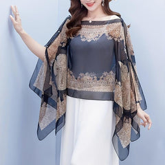 Paisley Print Chiffon Shawl Boho Sunscreen Wrap Beach Towel
