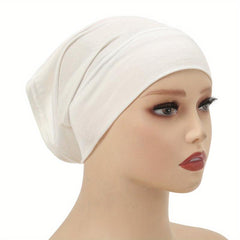 Women's Anti Slip Bandana Hat Bottom Scarf Solid Warm Hat