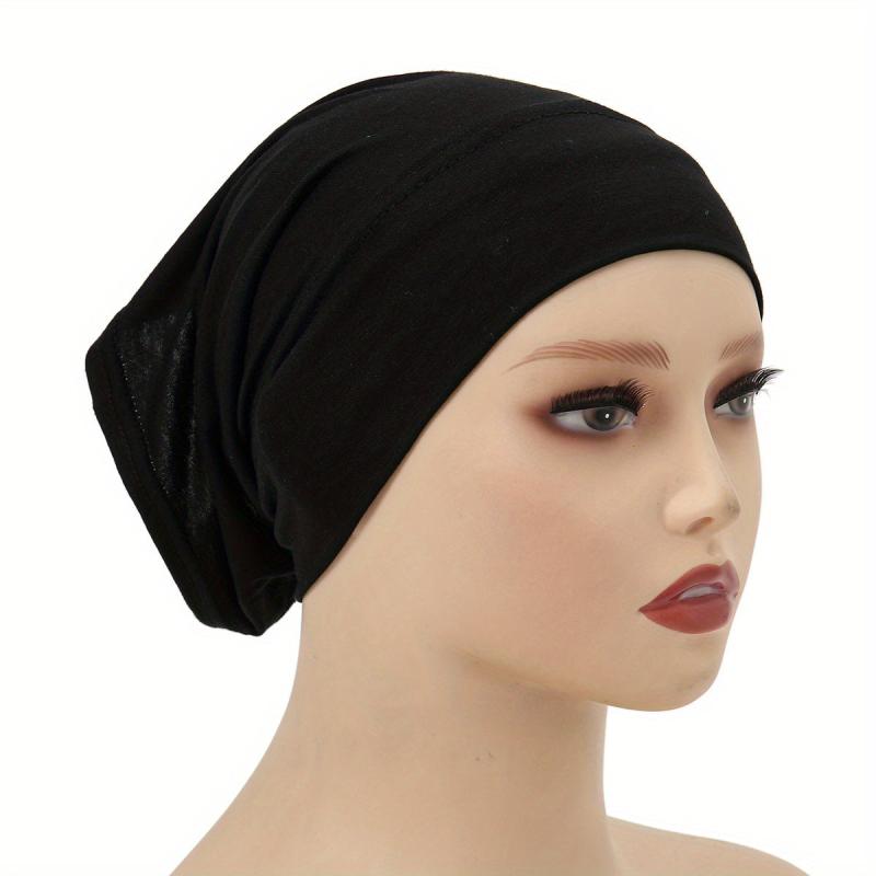 Women's Anti Slip Bandana Hat Bottom Scarf Solid Warm Hat