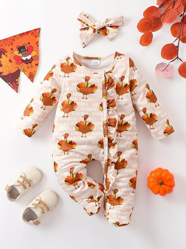 Floral Romper & Jumpsuit Long Sleeve Baby Onesie