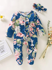 Floral Romper & Jumpsuit Long Sleeve Baby Onesie