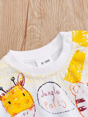 Cartoon Animals Print Cotton Romper for Summer