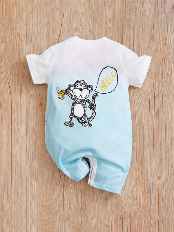 Cartoon Animals Print Cotton Romper for Summer