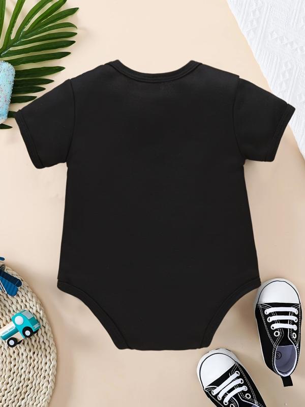 Newborn Infant Short Sleeve Romper Letter Graphic Bodysuit