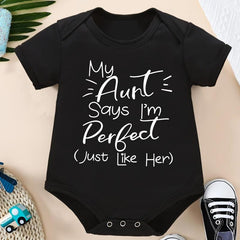 Newborn Infant Short Sleeve Romper Letter Graphic Bodysuit