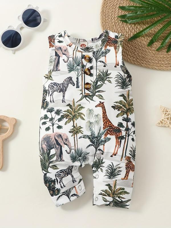 Animal Print Romper for Boys - Summer Ready