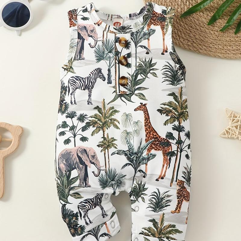 Animal Print Romper for Boys - Summer Ready