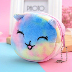 Plush Cartoon Unicorn Cat Bear Bunny Coin Purse Key Pendant Bag for Kids