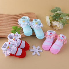 6 Pairs Ruffled Lace Toddler Socks for Little Princess
