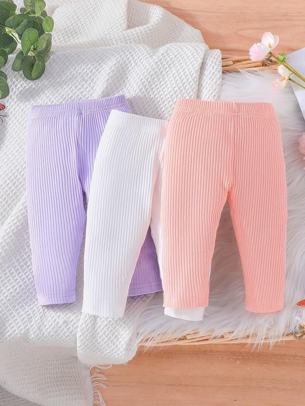 Baby Girl 3-Piece Outfit Cotton Leggings & Sweatpants