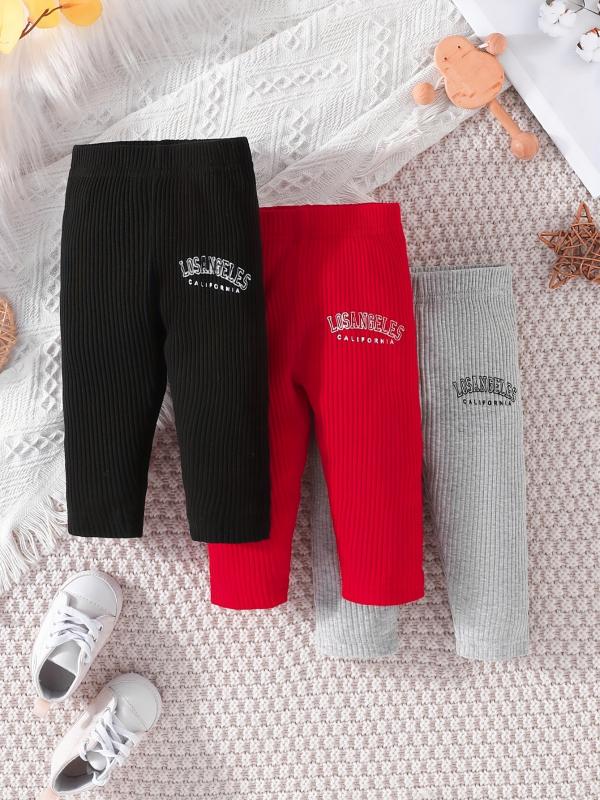 Baby Girl 3-Piece Outfit Cotton Leggings & Sweatpants