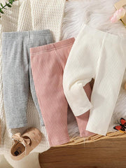 Baby Girl 3-Piece Outfit Cotton Leggings & Sweatpants