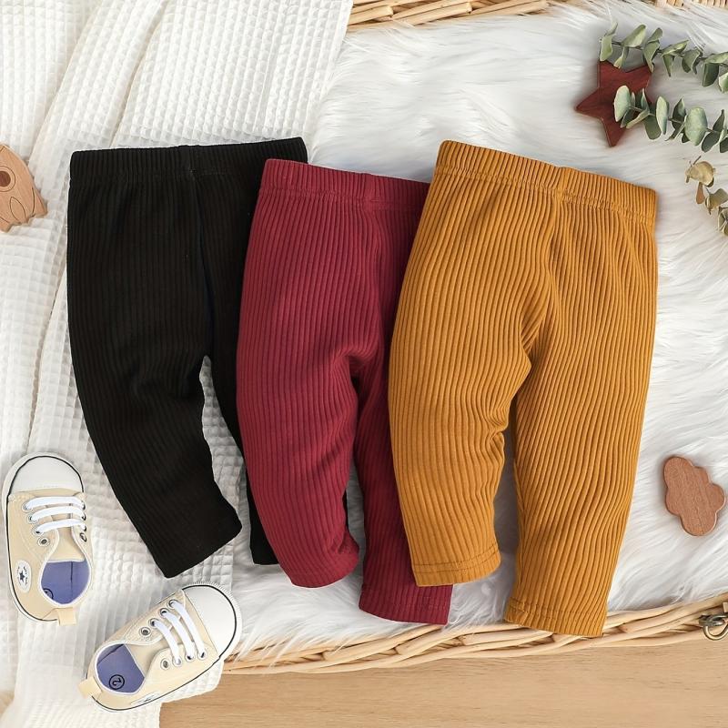Baby Girl 3-Piece Outfit Cotton Leggings & Sweatpants