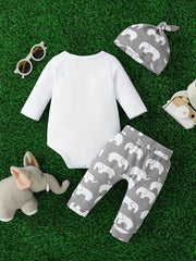 Baby Boys Elephant Print Bodysuit Set