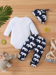 Baby Boys Elephant Print Bodysuit Set