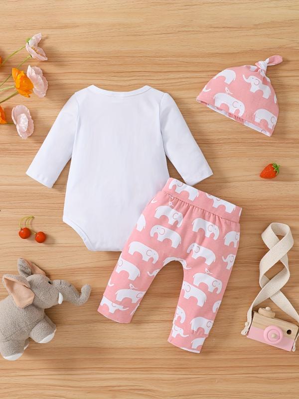 Baby Boys Elephant Print Bodysuit Set