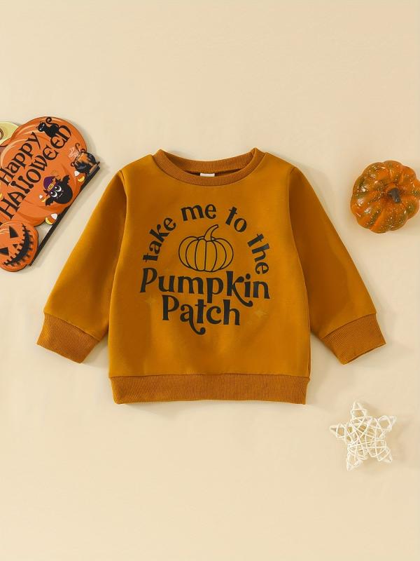 Halloween Baby Kids Pumpkin Graphic Sweatshirt Comfy Pullover Top