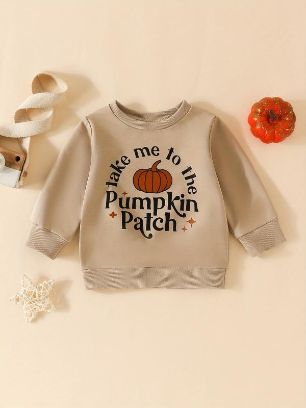 Halloween Baby Kids Pumpkin Graphic Sweatshirt Comfy Pullover Top