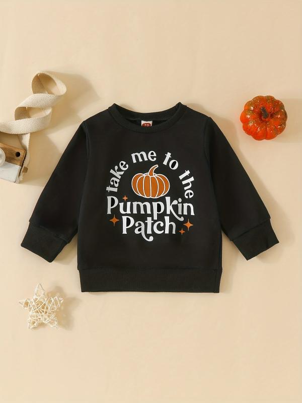 Halloween Baby Kids Pumpkin Graphic Sweatshirt Comfy Pullover Top