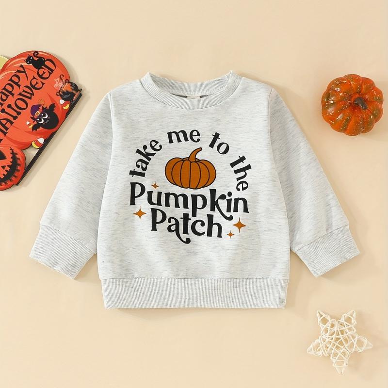 Halloween Baby Kids Pumpkin Graphic Sweatshirt Comfy Pullover Top