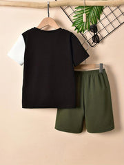 2pc Boys Future Block T shirt & Shorts Kids Summer Sets
