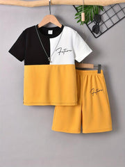 2pc Boys Future Block T shirt & Shorts Kids Summer Sets