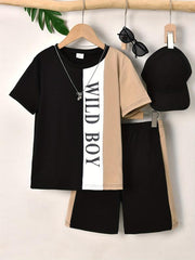 Boys Street Style T-shirt & Shorts Set for Summer