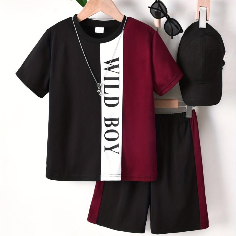 Boys Street Style T-shirt & Shorts Set for Summer