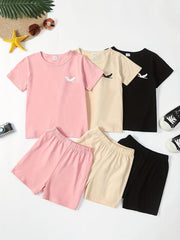 Boys Eagle Print Outfit T shirt & Shorts Summer Kids Clothes