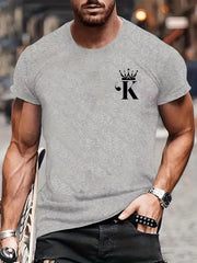 Men's K Print Graphic T-shirt for Summer