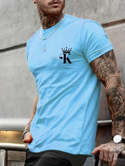 Men's K Print Graphic T-shirt for Summer
