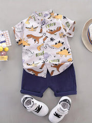 Baby Boys Cartoon Graphic Shirt & Shorts Set