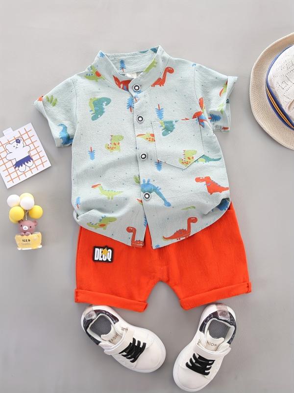 Baby Boys Cartoon Graphic Shirt & Shorts Set