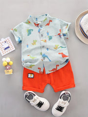 Baby Boys Cartoon Graphic Shirt & Shorts Set