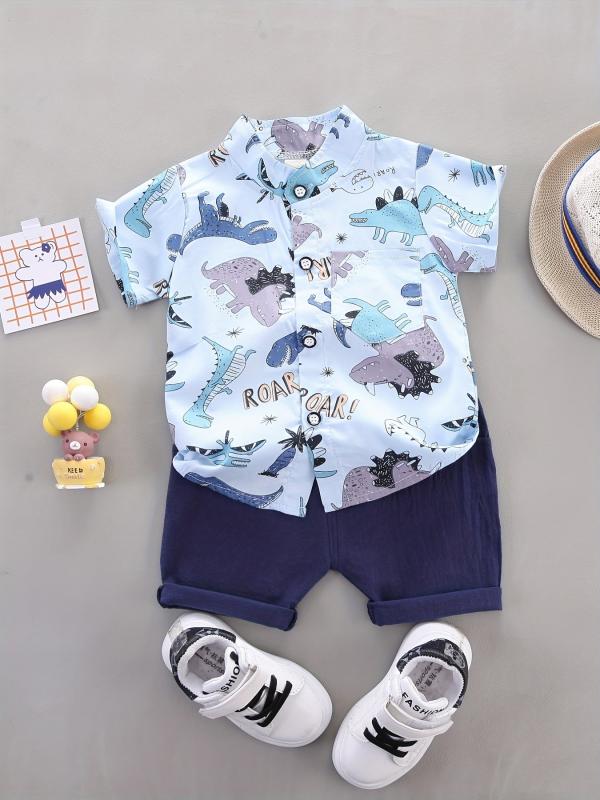 Baby Boys Cartoon Graphic Shirt & Shorts Set