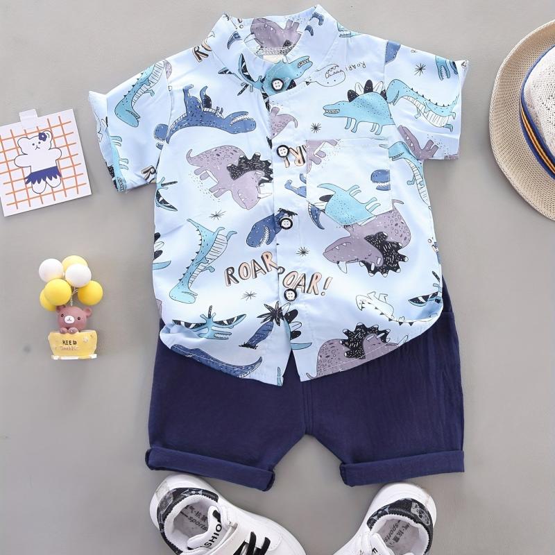 Baby Boys Cartoon Graphic Shirt & Shorts Set