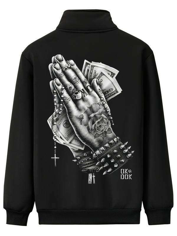 Men's Vintage Zip Up Jacket With Print